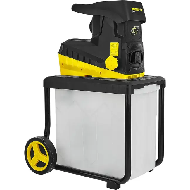GEKO Stille tuinhakselaar 2800 W met freesmechanisme, 45 mm takcapaciteit en 60 l opvangbak