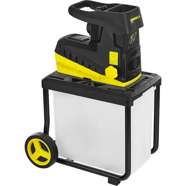 GEKO Stille tuinhakselaar 2800 W met freesmechanisme, 45 mm takcapaciteit en 60 l opvangbak