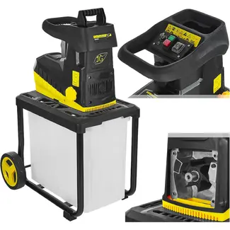 GEKO Stille tuinhakselaar 2800 W met freesmechanisme, 45 mm takcapaciteit en 60 l opvangbak