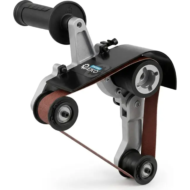 GEKO Bandvijl-opzetstuk voor haakse slijper 115/125 mm met M14 en schuurband 28 x 530 mm voor buizen