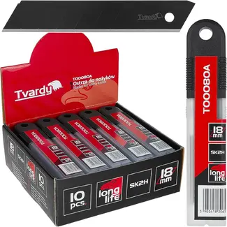 Tvardy Afbreekmesjes 18 mm SK2H 100 x 18 x 0,5 mm - displaydoos met 20 verpakkingen van 10 mesjes