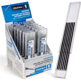 GEKO Refills voor een timmermanspotlood 2,8 mm x 120 mm - displaydoos met 12 sets van 6 stuks