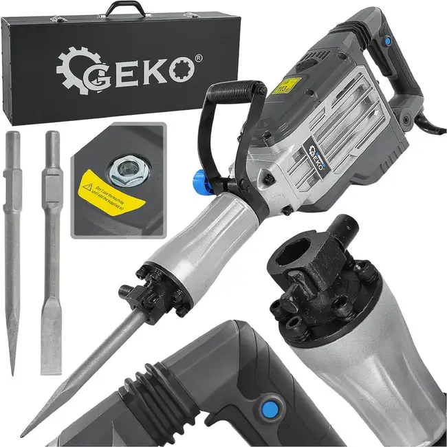 GEKO Sloophamer 65 J 1700 W met HEX 30 mm, 1900 slagen/min en antivibratiegreep voor sloopwerk