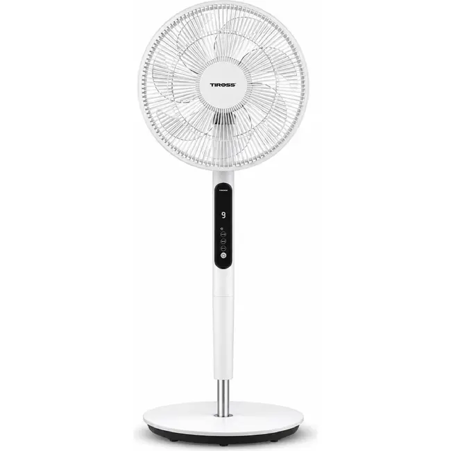 TIROSS Staande ventilator 14 inch met 9 snelheden, 3 windstanden, oscillatie, turbo, timer en afstandsbediening voor thuis