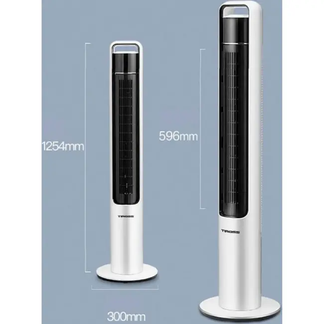 TIROSS Kolomventilator 35 W met 12 snelheden, stille stand, natuurlijke stand, normale stand en slaapstand voor thuis en kantoor