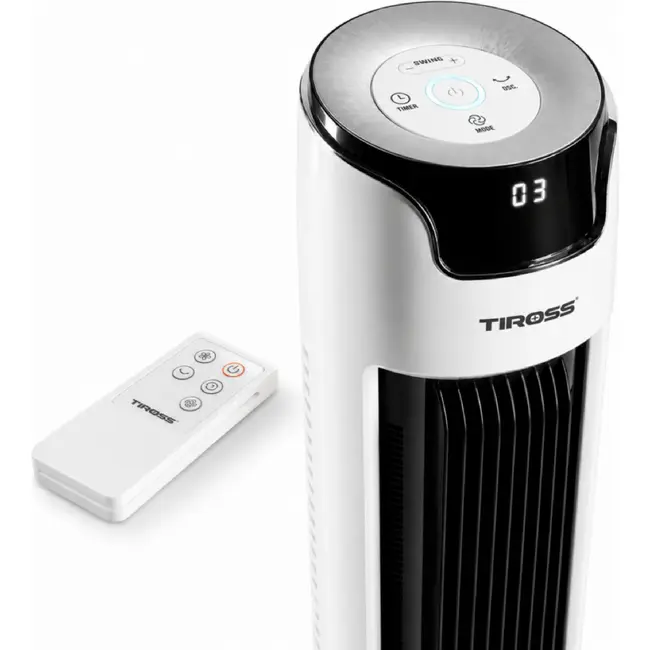 TIROSS Kolomventilator 45 W met 6 snelheden, aanraakbediening en 111 cm hoogte voor verkoeling