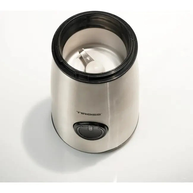 TIROSS Elektrische koffiemolen 150 W met 50 g inhoud, pulseerstand, beveiliging en kabelopbergvak
