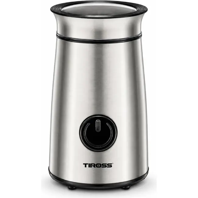 TIROSS Elektrische koffiemolen 150 W met 50 g inhoud, pulseerstand, beveiliging en kabelopbergvak