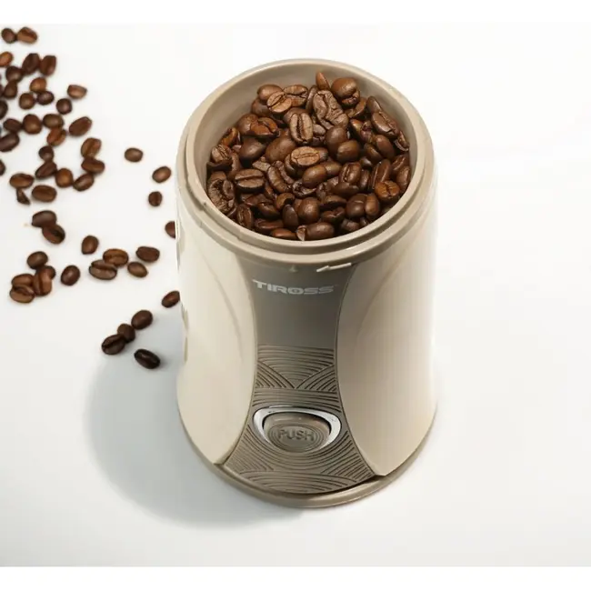 TIROSS Elektrische koffiemolen 150 W met rvs messen, 50 g inhoud, pulseerstand en kabelopbergvak