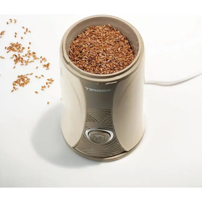TIROSS Elektrische koffiemolen 150 W met rvs messen, 50 g inhoud, pulseerstand en kabelopbergvak