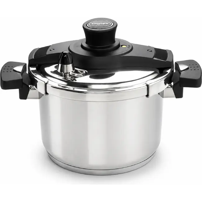 TIROSS Snelkookpan 5,8 l van rvs 18/10 met koele handgrepen voor inductie, gas en keramisch koken