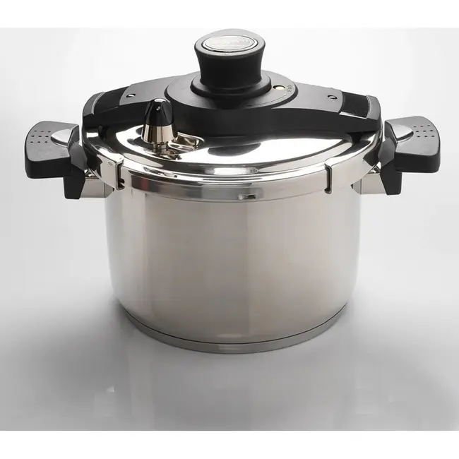 TIROSS Snelkookpan 5,8 l van rvs 18/10 met koele handgrepen voor inductie, gas en keramisch koken