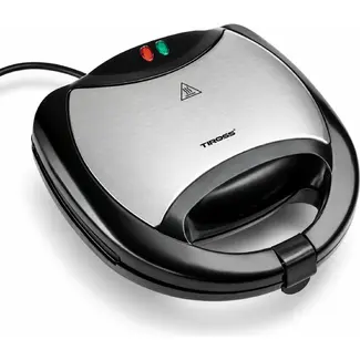 TIROSS Sandwichmaker 750 W voor 2 tosti's met thermostaat, antiaanbaklaag en controlelampjes