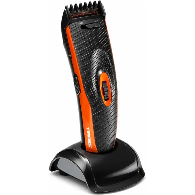 TIROSS Tondeuse 3-15 mm met 9 lengtestanden, rvs messen, 45 min gebruiksduur en handig laadstation