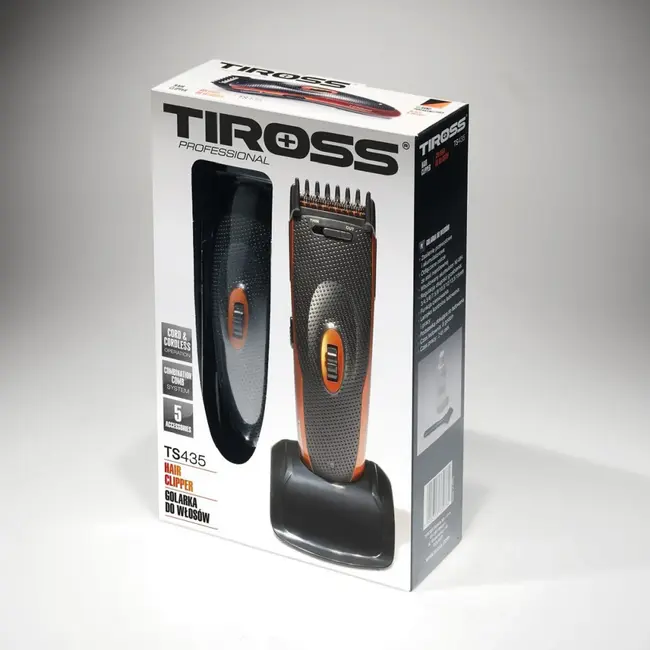 TIROSS Tondeuse 3-15 mm met 9 lengtestanden, rvs messen, 45 min gebruiksduur en handig laadstation