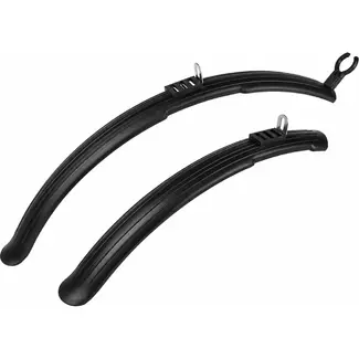 M-Wave Spatbordenset 26 inch - Clip-on - Voor V-brakes en Cantilever - Kunststof - Zwart