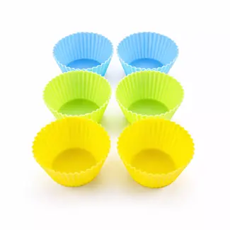 TIROSS Siliconen muffinvormpjes 6 stuks – 7 cm, geschikt van -40 °C tot 240 °C voor thuis bakken