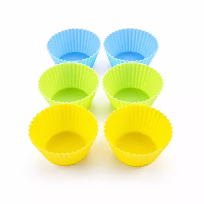TIROSS Siliconen muffinvormpjes 6 stuks – 7 cm, geschikt van -40 °C tot 240 °C voor thuis bakken