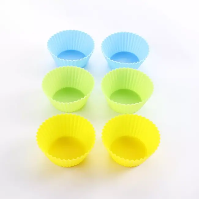 TIROSS Siliconen muffinvormpjes 6 stuks – 7 cm, geschikt van -40 °C tot 240 °C voor thuis bakken