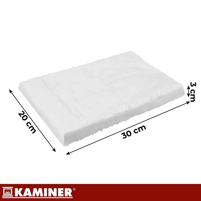 Kaminer Keramische mat voor biohaard 30 x 20 x 3 cm - absorberend en hittebestendig tot 1300 °C