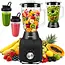 Ruhhy Blender 1200 W met glazen kan, ijsbreker, pulsstand en 2 meeneembekers voor smoothies