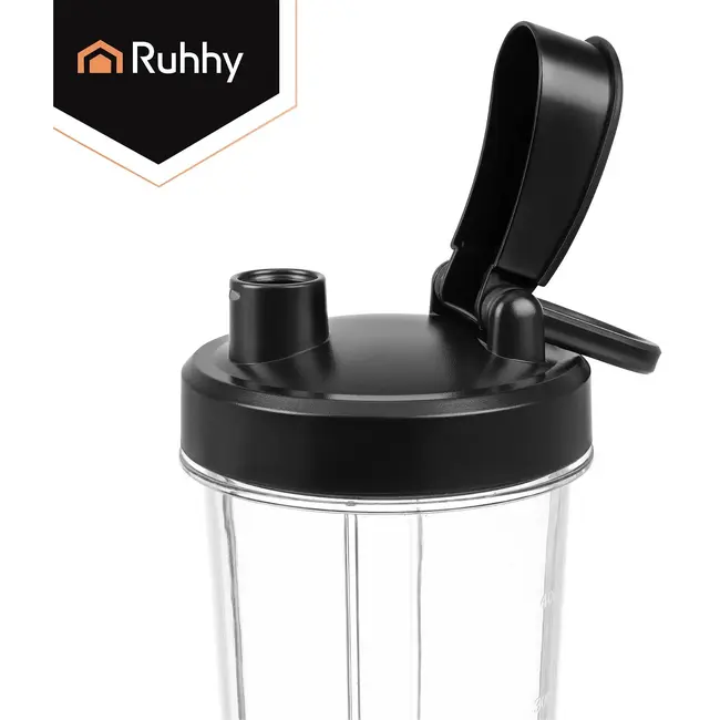 Ruhhy Blender 1200 W met glazen kan, ijsbreker, pulsstand en 2 meeneembekers voor smoothies