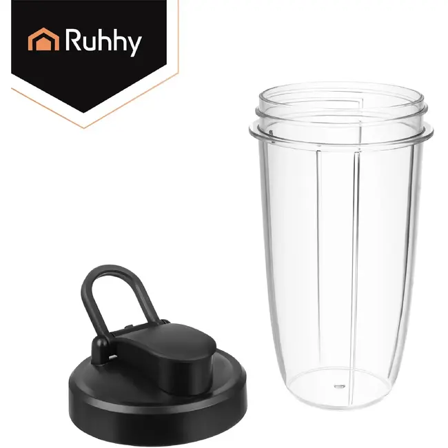 Ruhhy Blender 1200 W met glazen kan, ijsbreker, pulsstand en 2 meeneembekers voor smoothies
