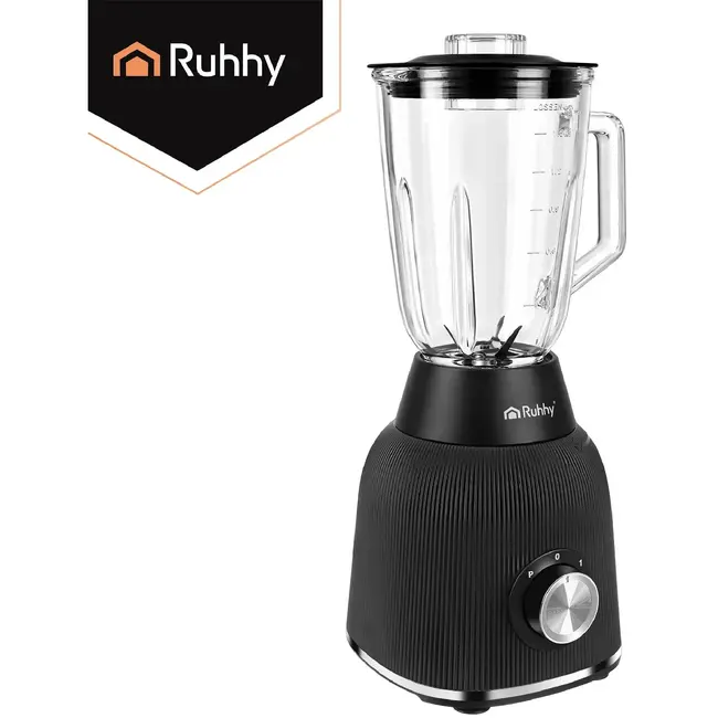 Ruhhy Blender 1200 W met glazen kan, ijsbreker, pulsstand en 2 meeneembekers voor smoothies