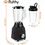 Ruhhy Blender 1200 W met glazen kan, ijsbreker, pulsstand en 2 meeneembekers voor smoothies