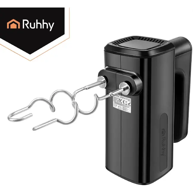 Ruhhy Handmixer 800 W met 5 snelheden, turbo, garde, deeghaken en ballonklopper voor thuisgebruik