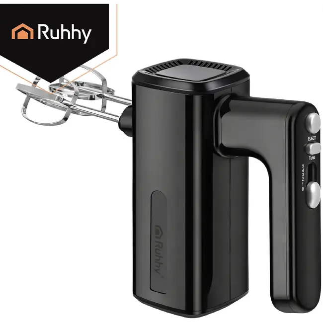 Ruhhy Handmixer 800 W met 5 snelheden, turbo, garde, deeghaken en ballonklopper voor thuisgebruik