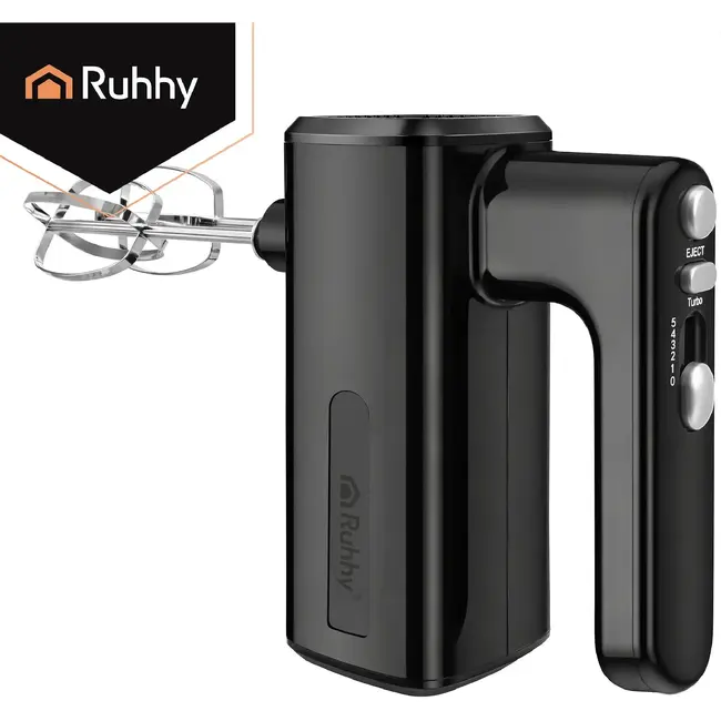 Ruhhy Handmixer 800 W met 5 snelheden, turbo, garde, deeghaken en ballonklopper voor thuisgebruik