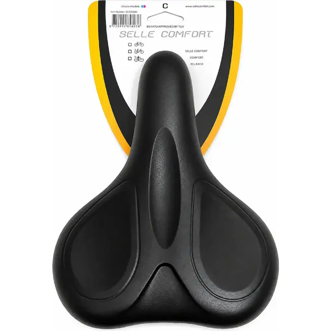 Selle Comfort Comfortabel zadel voor e-bikes - medium - zwart - met handvat - zonder strop