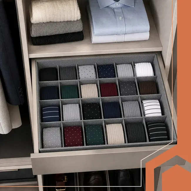 Ruhhy Ondergoed organizer 4-delig grijs met 45 vakken voor sokken, lingerie en kleine accessoires