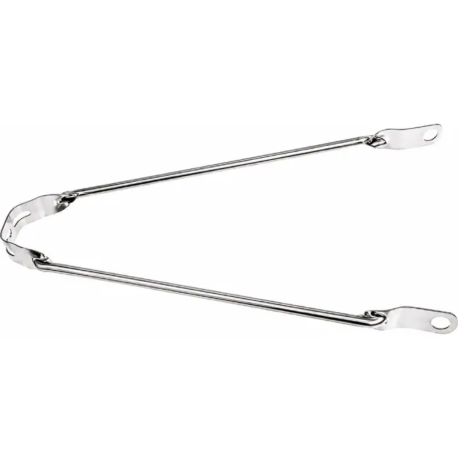 Kalloy Spatbordstang 28 x 1 5/8 x 1 3/8 zilver met bevestigingsogen voor montage van een fietsspatbord