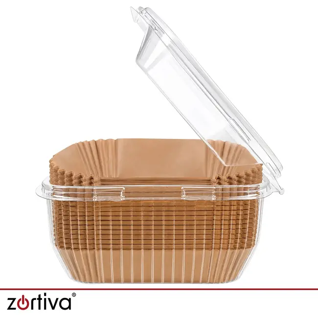Zortiva Airfryer bakpapier 23 x 23 cm, 100 stuks met antiaanbaklaag en hittebestendig tot 230 °C