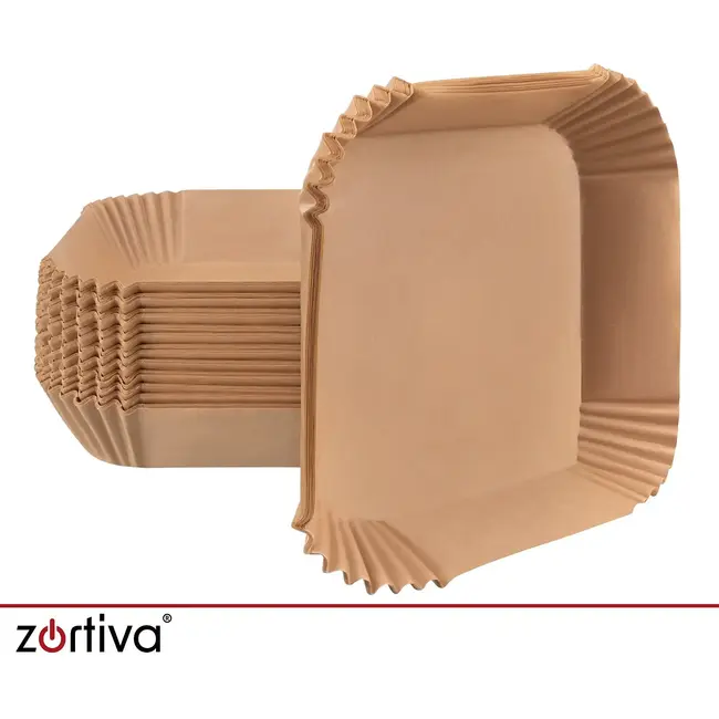 Zortiva Airfryer bakpapier 23 x 23 cm, 100 stuks met antiaanbaklaag en hittebestendig tot 230 °C