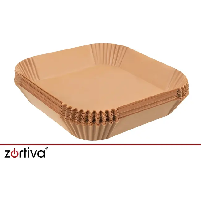 Zortiva Airfryer bakpapier 23 x 23 cm, 100 stuks met antiaanbaklaag en hittebestendig tot 230 °C
