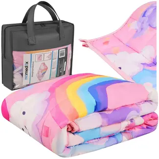 Isomedix Verzwaringsdeken 4 kg 100 x 150 cm roze, 7-laags met glazen microbolletjes voor kinderen
