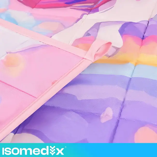 Isomedix Verzwaringsdeken 4 kg 100 x 150 cm roze, 7-laags met glazen microbolletjes voor kinderen