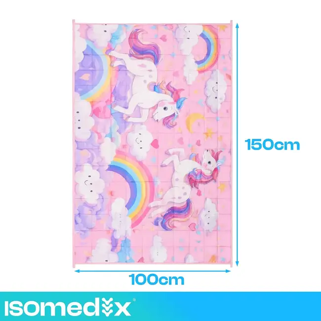 Isomedix Verzwaringsdeken 4 kg 100 x 150 cm roze, 7-laags met glazen microbolletjes voor kinderen
