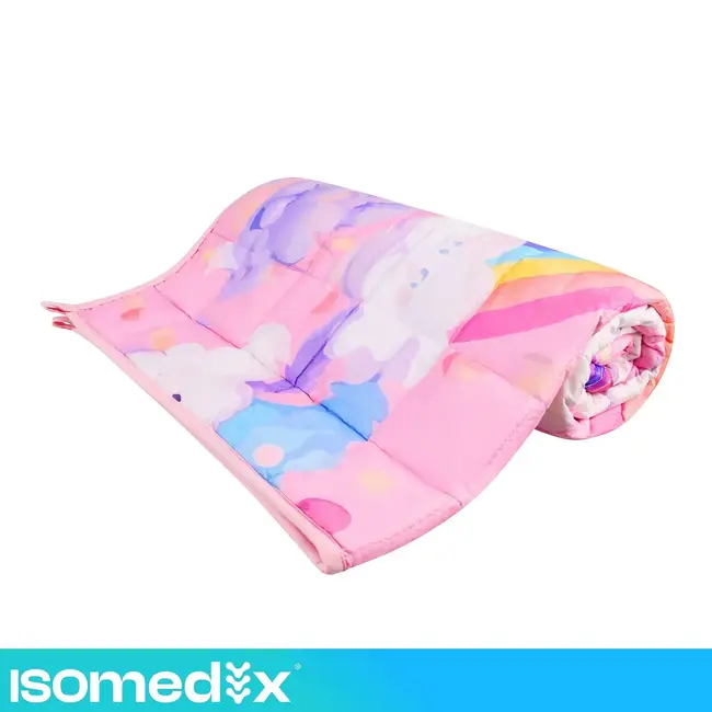 Isomedix Verzwaringsdeken 4 kg 100 x 150 cm roze, 7-laags met glazen microbolletjes voor kinderen
