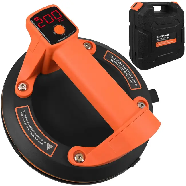 Bigstren Elektrische vacuümzuignap 200 mm met LCD-display, automatische pomp en werkbelasting tot 180 kg
