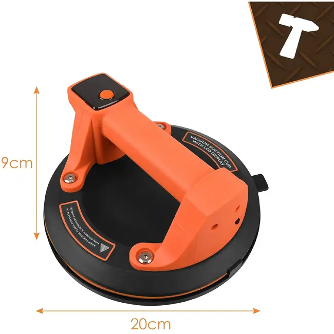 Bigstren Elektrische vacuümzuignap 200 mm met LCD-display, automatische pomp en werkbelasting tot 180 kg