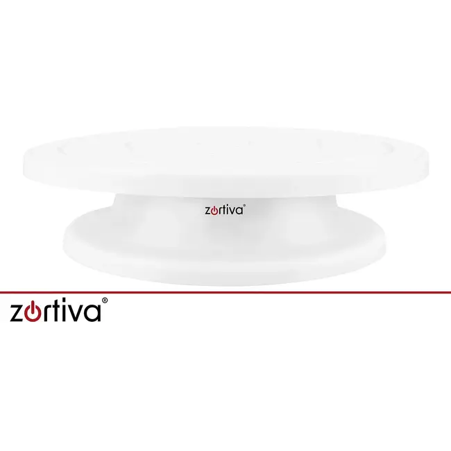 Zortiva Draaibaar taartplateau 28 cm met 3 spatels voor taarten, gebak en decoreren in de keuken
