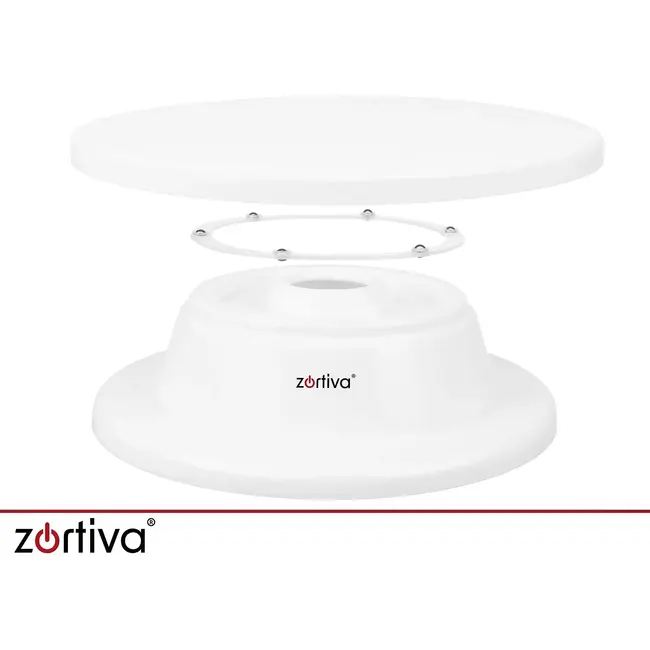 Zortiva Draaibaar taartplateau 28 cm met 3 spatels voor taarten, gebak en decoreren in de keuken