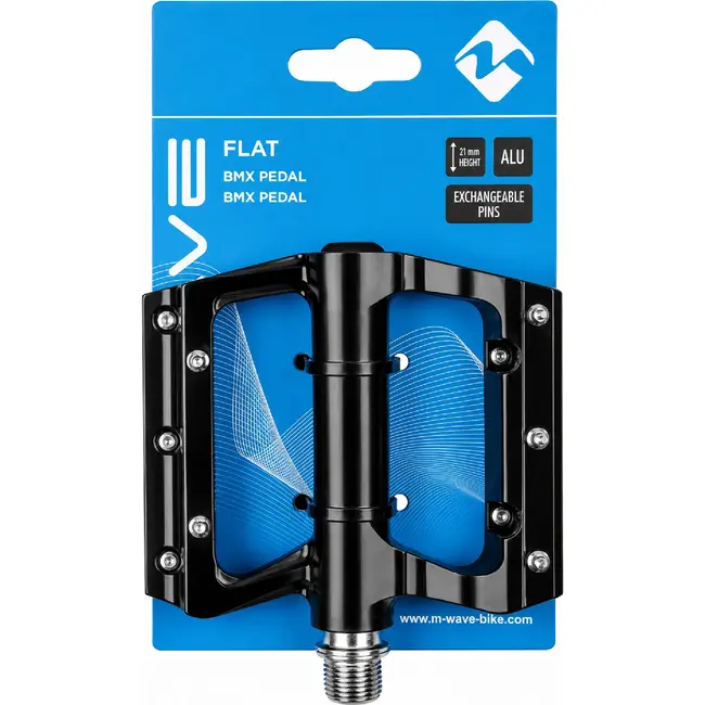 M-Wave Flat pedalen - ATB/BMX - Aluminium - Brede grip - Zwart