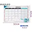 Maaleo Magnetische maandplanner 30 x 40 cm met uitwisbaar oppervlak, 4 stiften en magnetisch wisje