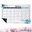 Maaleo Magnetische maandplanner 30 x 40 cm met uitwisbaar oppervlak, 4 stiften en magnetisch wisje