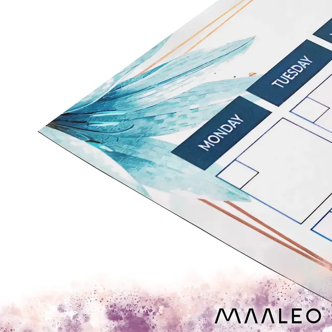 Maaleo Magnetische maandplanner 30 x 40 cm met uitwisbaar oppervlak, 4 stiften en magnetisch wisje